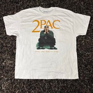 Tupac Until The End Of Time Short Sleeve Tee Shirt White Sz L New